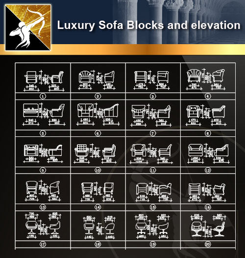Luxury Sofa Blocks And Elevation